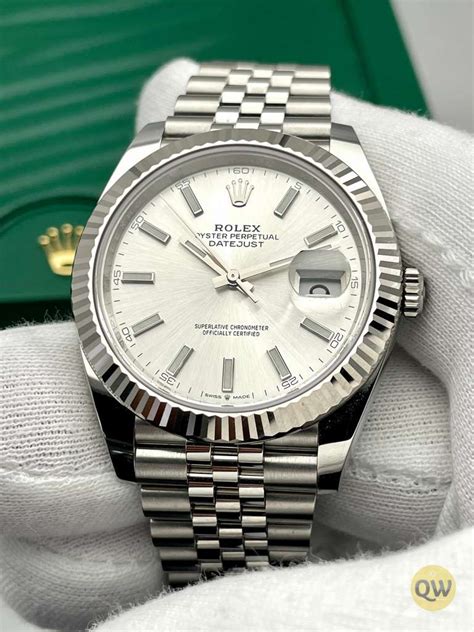 rolex datejust 41 silver dial oyster band|Rolex Datejust 41mm for sale.